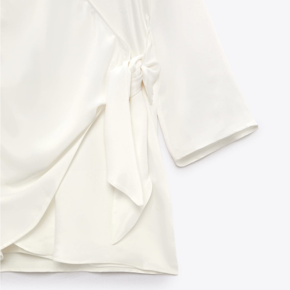 ZARA Satin Effect Wrap Dress BNWT - Picture 4 of 5